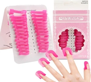 Nail Polish Stencil 26 pcs 10 Sizes Nail Painting Guide Mess Saver Manicure Edge - Picture 1 of 14