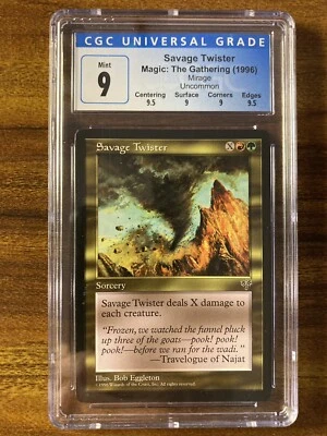 MTG✨SAVAGE TWISTER✨Mirage CGC QUAD 9’s++ MINT UNCOMMON Sorcery 1996 POP 1 ! - Image 1 of 2