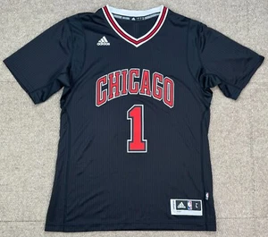 Adidas NBA Chicago Bulls #1 Derrick Rose T-Shirt Jersey Size Large - Picture 1 of 10