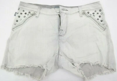 Rock & Republic Frayed  Pixie Cut Off Spikes & Studs Jean Shorts Womens Sz 8 - Image 1 of 4