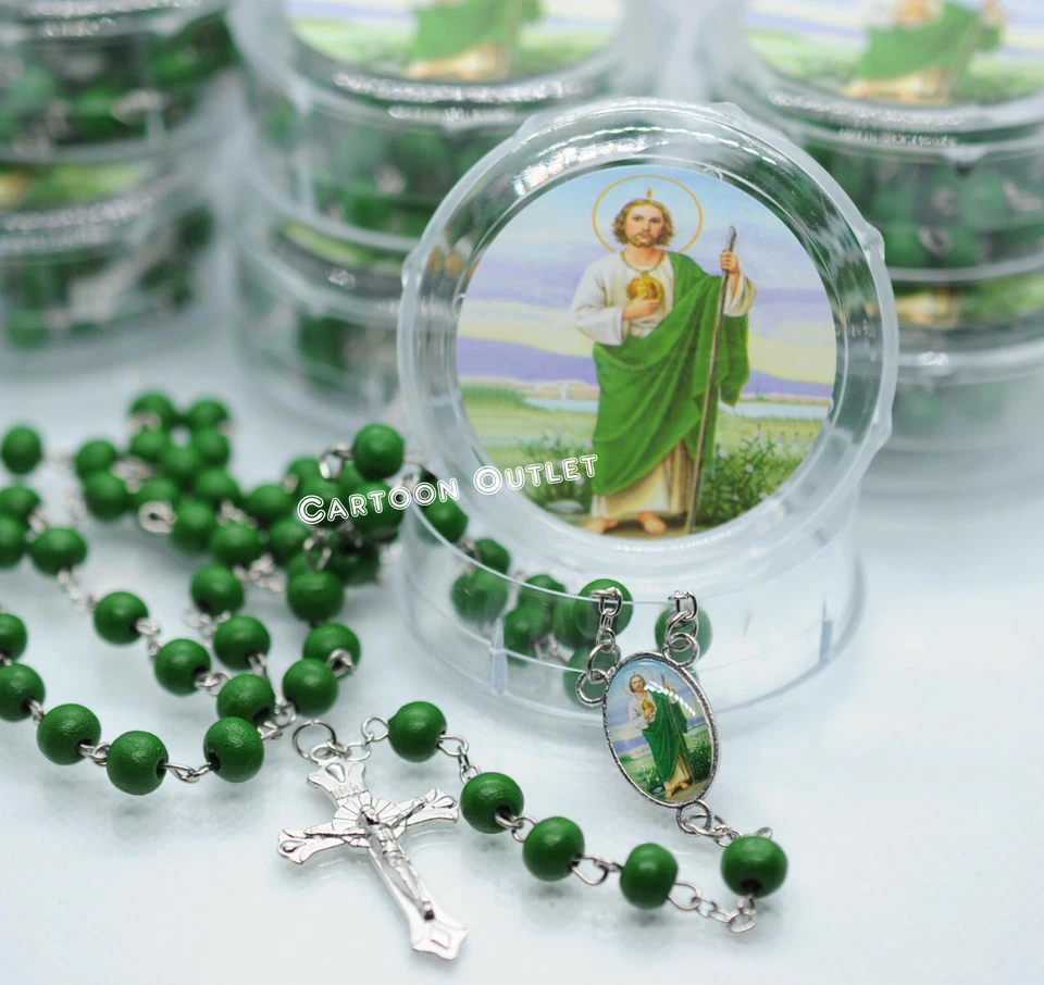 12 San Judas Rosary Favors Communion Baptism Recuerdos D Bautizo Rosario St Jude - Image 1 of 4