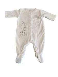 NUEVO NNT - Next Baby - Traje blanco de manga larga - jirafa bordada - recién nacido - Imagen 1 de 7