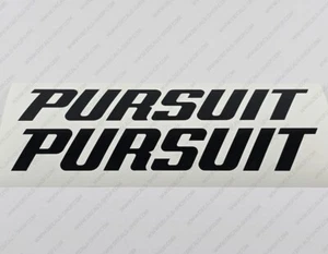 PURSUIT BOAT LOGO BLACK DECALS STICKERS 12" x 1.8" 2pcs. - Picture 1 of 6