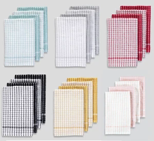 Check Terry Tea Towels 4 Pack Kitchen Household 40cm X 65cm (m) - Picture 1 of 9