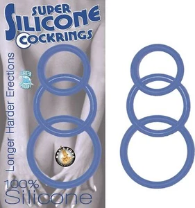 Super Silicone Cockrings Set Of 3 Rings Waterproof - Picture 1 of 2