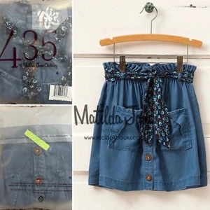 New NIB MATILDA JANE Size 12 Yrs OCEANSIDE BLUE DENIM BELTED SKIRT Hello Lovely - Picture 1 of 4