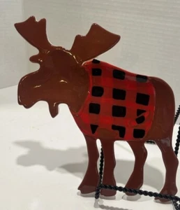 Boston WAREHOUSE Moose Spoon Rest Red / Black Plaid / Or Small Dish Holiday - Picture 1 of 10