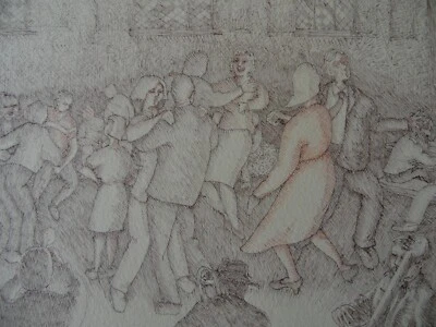 Swinging Dancers at a Jazz Night  Miriam King SWA Original Intricate Pen + Ink - Image 1 of 4