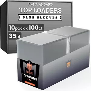 1 Case 1000 Ultra Max Pro 3 x 4 Toploaders Holders & 1,000 Card Soft Sleeves - Picture 1 of 7