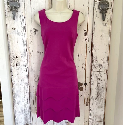 Vestido Patrizia Luca Milano Talla Pequeña Mujer Rosa Tejido Sin Mangas En Capas Elegante Foto 1 de 4