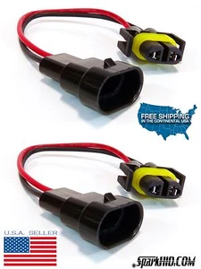9006 9005 9145 TO H11 H8 Headlight Convertsion wires Pigtail harness socket plug - Picture 1 of 5