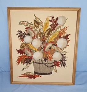 Otoño Otoño Ramo Flores Enmarcado Expresiones Creativas Crewel Bordado 1984 - Imagen 1 de 10