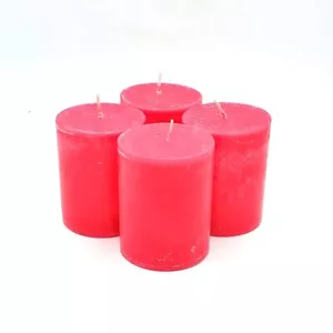   Textured Candle Bright Red 90x70mm Pack of 4, 6, 8 or 12 - Picture 1 of 16