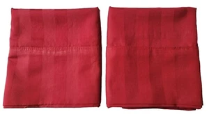 2 Red Pillowcases 2 tone Stripe 100% Egyptian Cotton. 20 X 30 Stan/queen - Picture 1 of 6