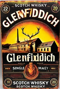 Blechschild-Whisky-Glenfiddich-Single Malt Scotch Whisky-20x30cm-Bar-Deko - Bild 1 von 5