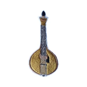 Portuguese Guitar Patch Embroidered Iron-On 3.55" - Picture 1 of 7