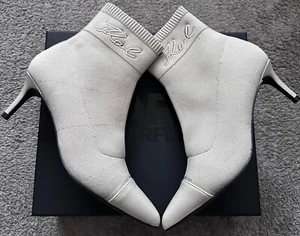 KARL LAGERFELD PANDARA SIGNIA MID-CALF BOOTS SIZE 5 /38 WHITE COLOUR NEW - Picture 1 of 8