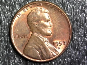 1957-D Lincoln Memorial Cent Penny - Repunched Mintmark RPM - Error Inv#T158 - Picture 1 of 3