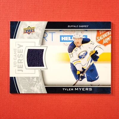 5-06-14 PWE-THICK 2013-14 upper deck jersey card #gj-tm tyler myers (123) - Image 1 of 2