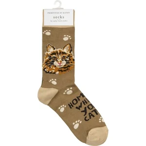 Primitives by Kathy Women's Socks Home Is Where Your Cat Is 456393 - Picture 1 of 3