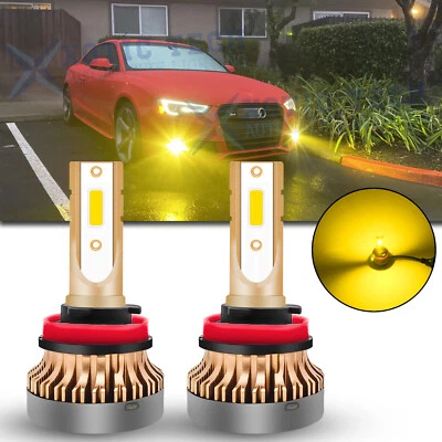 For Audi A3 A4 A5 A6 A8 TT Q5 S5 3000K Bright Golden Yellow LED Fog Light Bulbs - Image 1 of 4