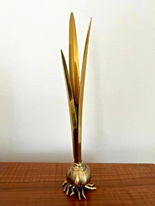 Vintage Carnevale 1985 brass bulb Tulip Onion candle holder vase with label - Picture 1 of 15