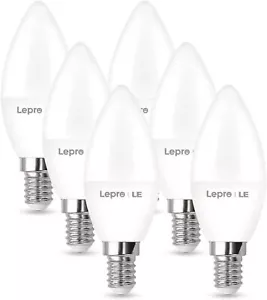 Lepro E14 LED Light Bulb, Small Edison Screw E14 Candle 6pcs Warm White, 4.9W 4 - Picture 1 of 6