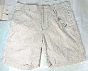 Neu mit Etikett Peter Millar Herrenshorts Größe 34 federleicht Apex Seersucker Performance hellbraun - Bild 1 von 14