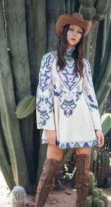 Anthropologie LENNI The Label Tunic Dress 60's Gogo Boho Hippie Gypsy Sz XS / 6 - Picture 1 of 7