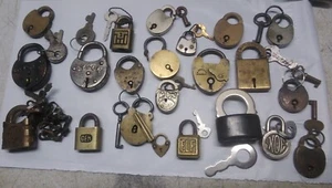 Antique & Vintage Miniature Padlock Collection Lock Lot #1 - Picture 1 of 6