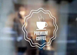 Coffee Shop Vinyl Decal-PEEL & STICK Window Sticker Storefront Café Shop Custom - Picture 1 of 11