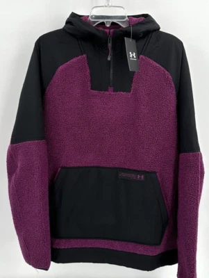 CHAQUETA UNDER ARMOUR HOLGADA MISSION ANORAK 1/4 CREMALLERA Para Hombre Grande Púrpura/Negro Foto 1 de 4