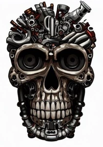 Mechanic Skull Vinyl Sticker Decal For Water Bottle Laptop Car - Picture 1 of 1