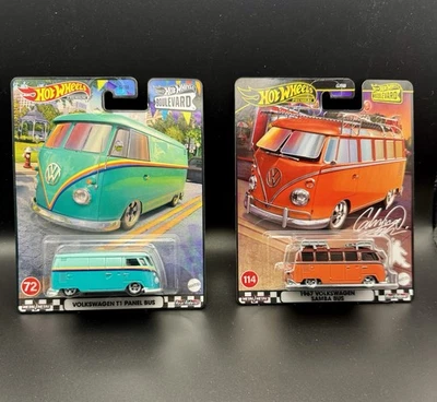 Hot Wheels Boulevard Volkswagen Set #72 T1 Panel Bus y #114 1967 Samba Bus SEMA Foto 1 de 4