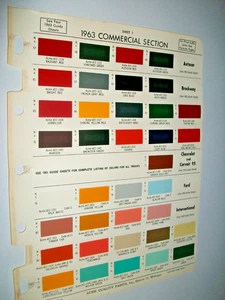 1963 IH International Scout Travelall Pickup truck Acme Paint Chips sheet -VG - Picture 1 of 2