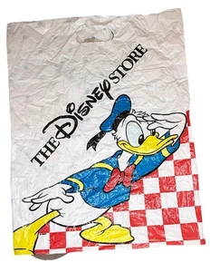 Vtg Disney World Store 14x17” Plastic Shopping Gift Shop Bag Donald Duck 1990s - Picture 1 of 8