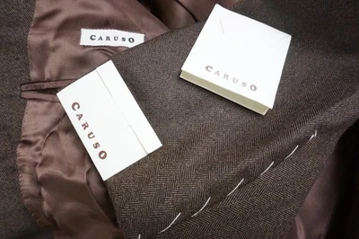 Caruso Brown Black Herringbone 100% Cashmere Sport Coat Jacket Sz 50R BRAND NEW - Image 1 of 4