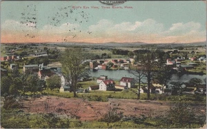 Vogelperspektive Drei Flüsse Massachusetts MA 1911 Postkarte - Bild 1 von 4