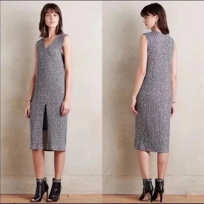 Vestido Anthropologie Dolan Costa Izquierda Luna Acanalado Cuello en V Sin Mangas Capa Sin Mangas M Foto 1 de 4