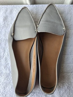 J Crew 100% Leather Size 7  Gray Loafer Pointed Toes  - Image 1 of 4