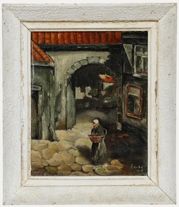 E. Houdre - 1940 Oil, The Early Bird - Picture 1 of 6