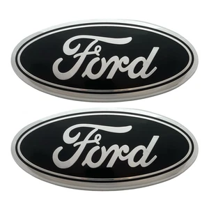 2pcs Black Emblem Front Grille Badge + Rear Tailgate Logo Ford - Bild 1 von 6
