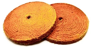8 inch Orange Dip Treated Rigid Full Sisal Buffing Wheel, 5/8 inch Arbor Hole... - Picture 1 of 8