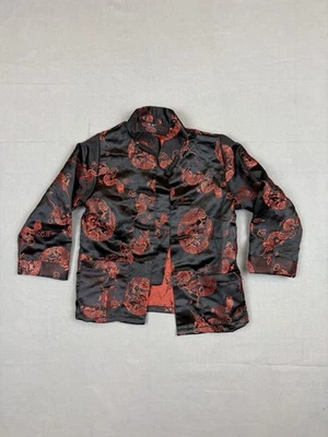 Y2K Chinese Children’s Kimono Robe Red/black Dragon Print Size 2 - Image 1 of 4