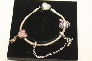 Pandora Sterling Silber Armband   16cm mit 3 Charms - Bild 1 von 5