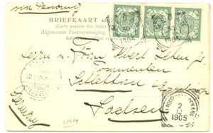 DUTCH INDIES 1905 PPC - VK PM = N.I. POSTAGENT PENANG = TO GERMANY - VF  - Picture 1 of 2
