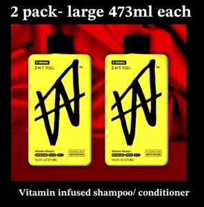 2pk W by Jake Paul 2 in 1 Shampoo & Conditioner Original VITAMIN INFUSED 473ml - Picture 1 of 24