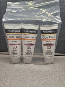 3Pack Neutrogena Clear Face Oil-Free Sunscreen SPF 30 with Helioplex Exp 07/2025 - Picture 1 of 5