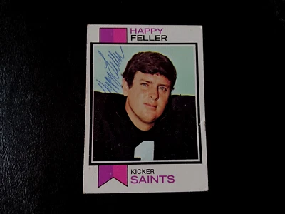Happy Feller Autographed 1973 Topps Football Saints Card #304 NFL Vintage Auto - Image 1 of 2