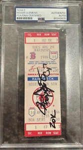 Roger Clemens Signed 20k Ticket Stub April 29 1986 Red Sox Inscripted PSA/DNA - Picture 1 of 2